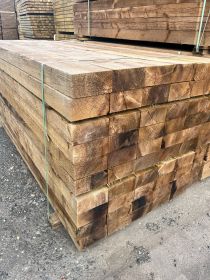 2400x200x100mm Brown Softwood Railway Sleepers Pressure Treated PEFC